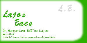 lajos bacs business card